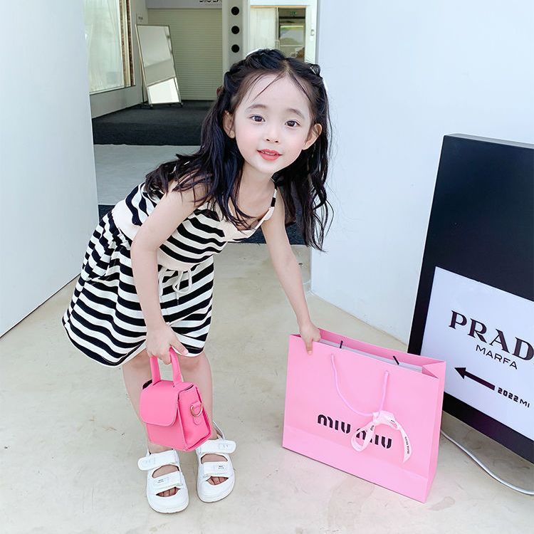 Hàng Mới Về Bộ Áo Thun Tay Ngắn + Quần Short 100% Cotton Họa Tiết Màu Nhuộm Phong Cách Hàn Quốc Thời Trang Mùa Hè Xinh Xắn Cho Bé Gái