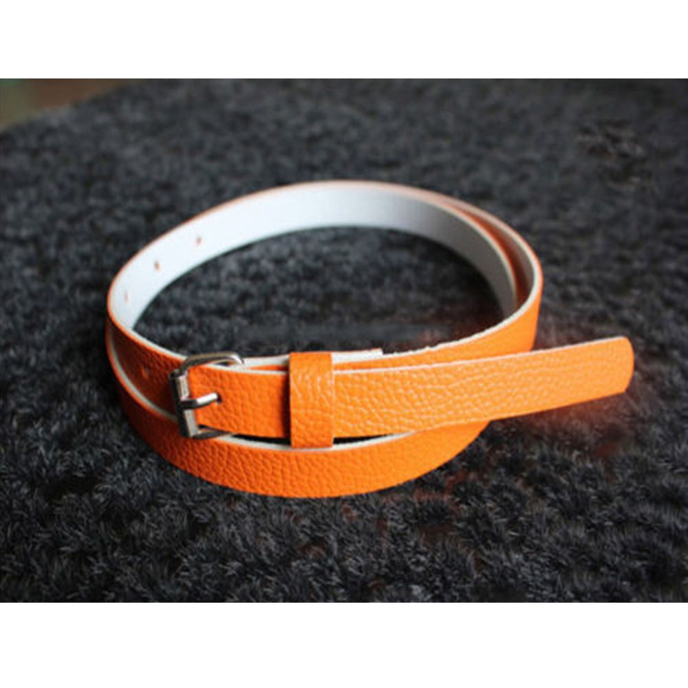 Thắt lưng giả da bản nhỏ khóa kim nhiều màu chất lượng