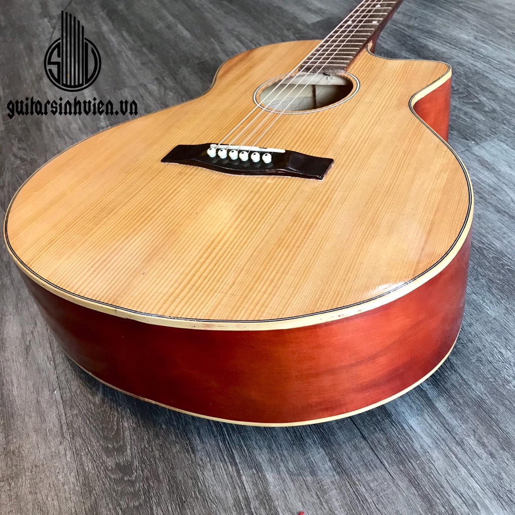 Đàn guitar acoustic SVA1 mặt gỗ thông - đàn chuyên tập chơi - Size thông dụng