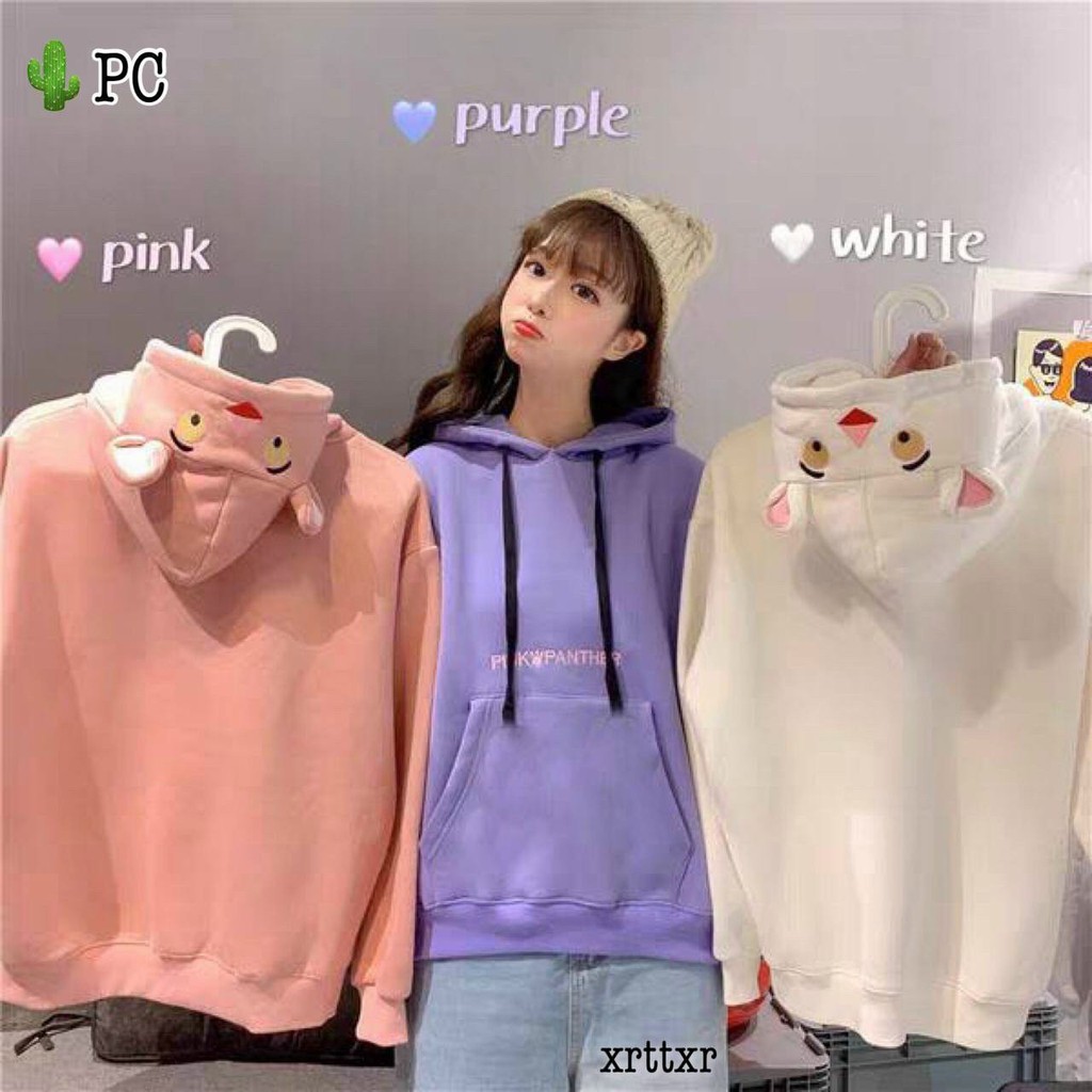 ÁO KHOÁC HOODIE NỮ CÓ NÓN THÊU HÌNH DỄ THƯƠNG