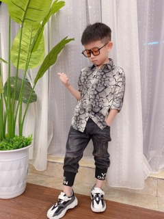 Sơ mi lụa hàn cao cấp cho bé 9-20kg