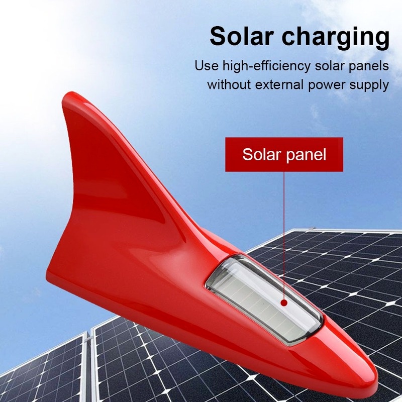 1 Đèn LED Dạng Vây Cá Mập Gắn Đuôi Xe Hơi Chống Co Rút Bằng Năng Lượng Mặt Trời