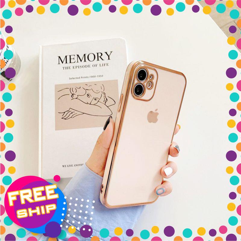 Ốp lưng iphone 6,6S Plus,7, 7Plus,8, 8Plus,XS Max, 11 Pro Max - Nhựa dẻo -- VIỀN BÓNG -- Thiết kế viền vuông