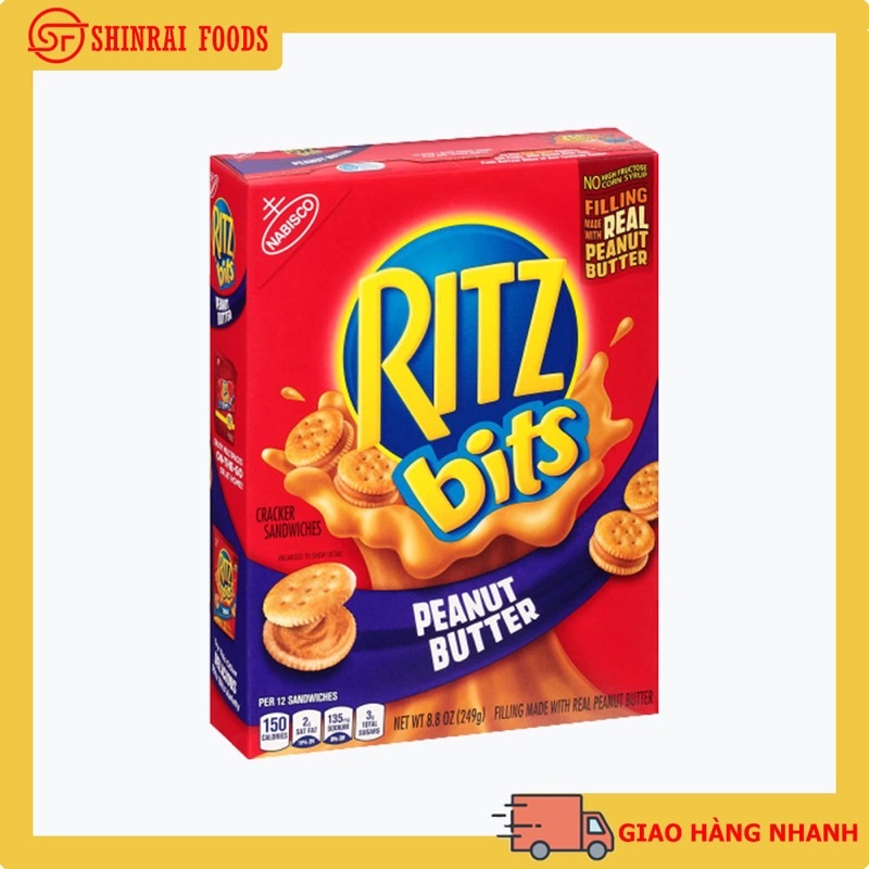 Bánh Ritz Bits bơ đậu phộng Mỹ 249g