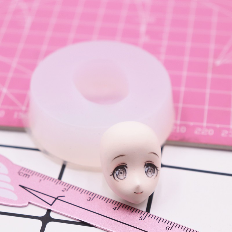 Siêu nhẹ đất sét silicone mặt mô hình dễ thương nữ khuôn mặt gốm mềm búp bê nhân vật hai chiều tỷ lệ phổ tay tay DIY