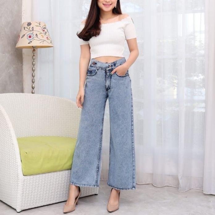 Quần Culottes JEANS JUMBO BIG SIZE 31-38 lưng cao 0r - NIZM