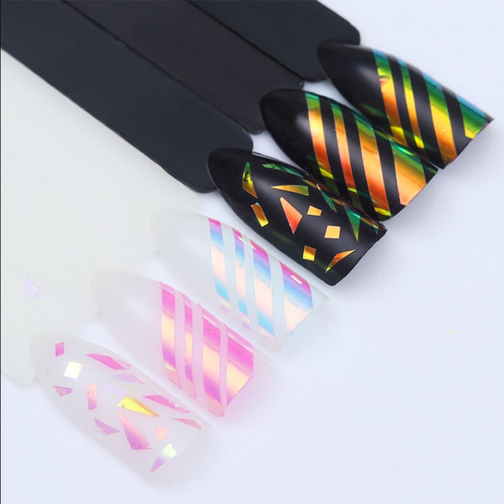 Đề can dán móng họa tiết phối sọc siêu mỏng chất lượng cao