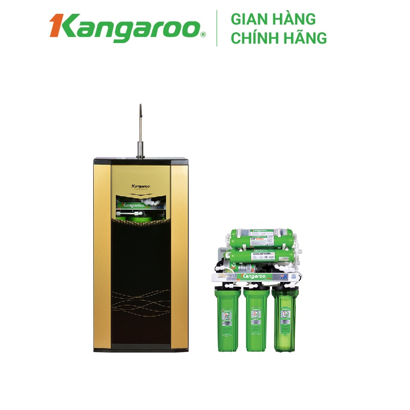 Thiết bị lọc nước Kangaroo RO, 9 lõi Omega model KG110A vỏ tủ VTU màu vàng (kèm carton)