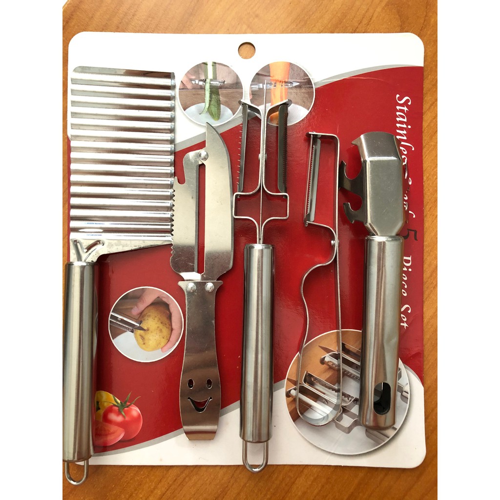 BỘ DỤNG CỤ GỌT RAU CỦ QUẢ INOX CAO CẤP