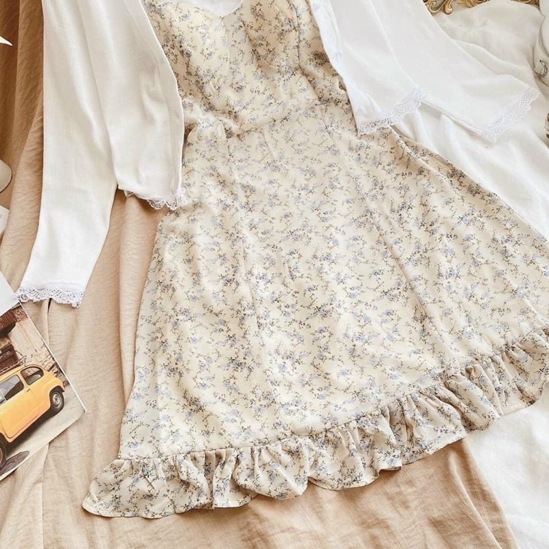 Váy Hoa nhí 2 dây kèm Cardigan CÓ NHIỀU MÀU TAMIEclothing | BigBuy360 - bigbuy360.vn