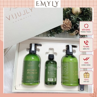 [COMBO NGĂN RỤNG TÓC] Bộ 3 Vijully dầu gội kem xả bưởi và tinh dầu bưởi giúp hết rụng tóc phục hồi hư tổn