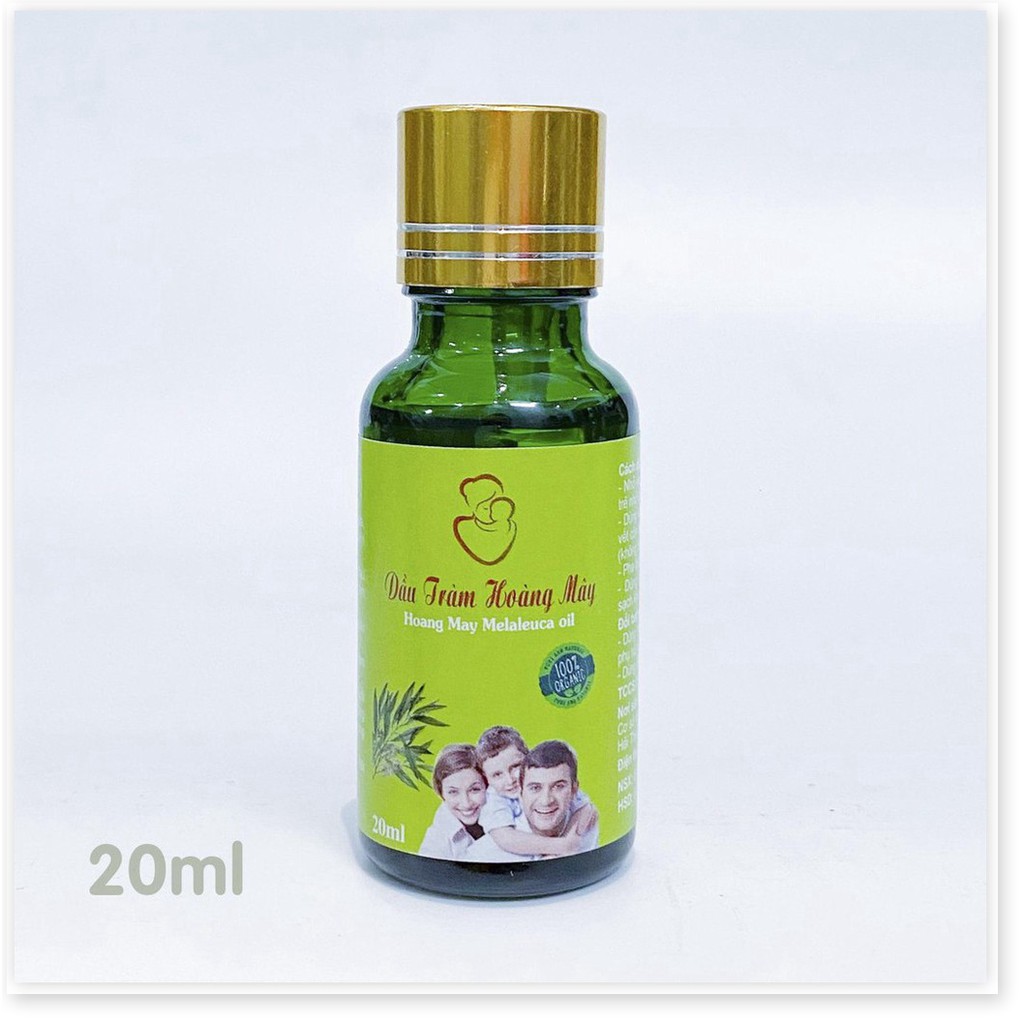 Tinh dầu tràm nguyên chất HOÀNG MÂY chai tròn 20ml cho bé, phụ nữ sau sinh và người lớn tuổi