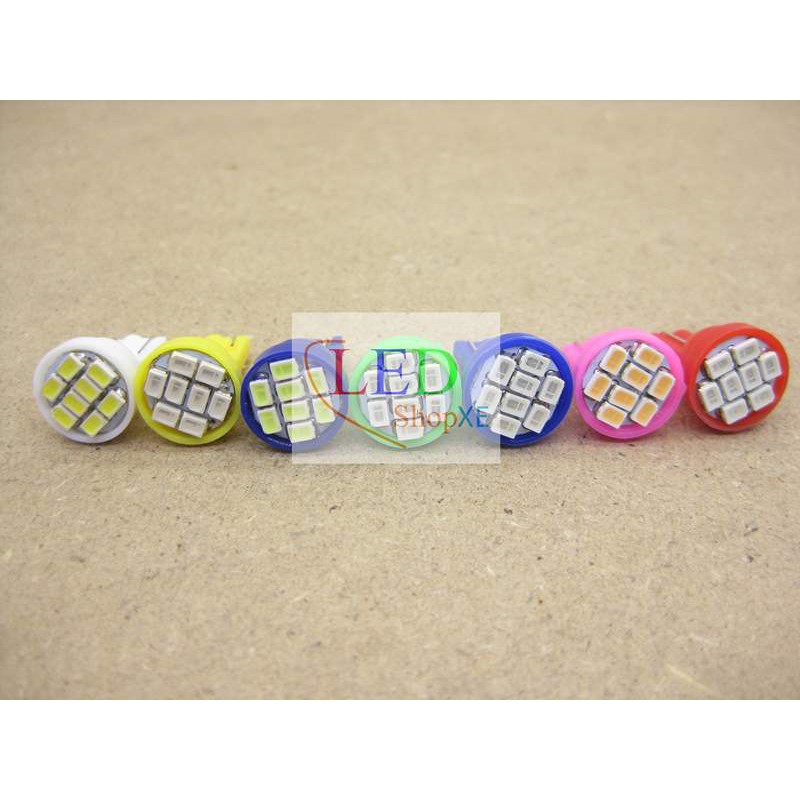 Bộ led demi xinhan chân T10 8SMD - Bộ 7 bóng 7 màu