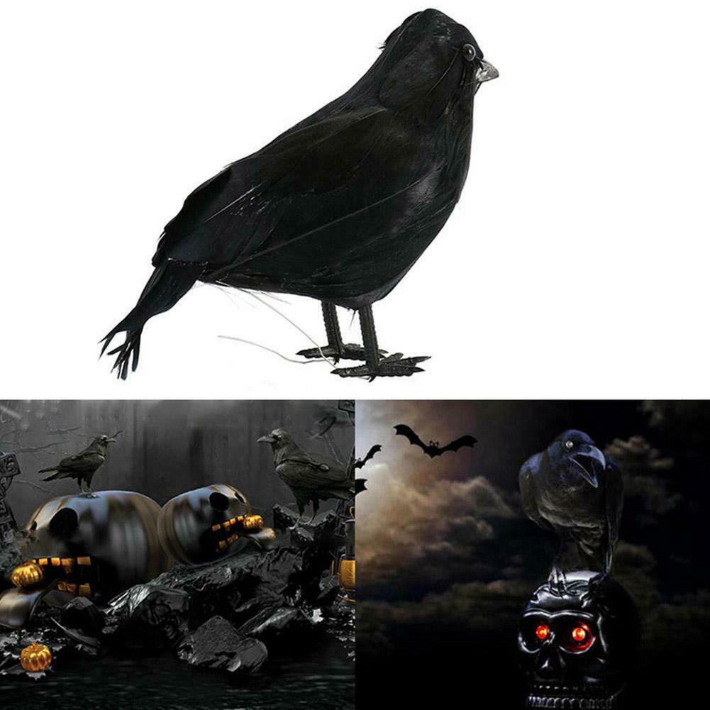 Mô hình quạ đen nhân tạo trang trí Halloween