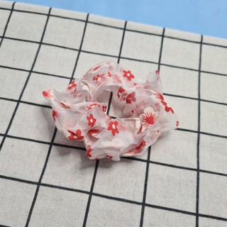 Cột tóc Vải Scrunchies hoa