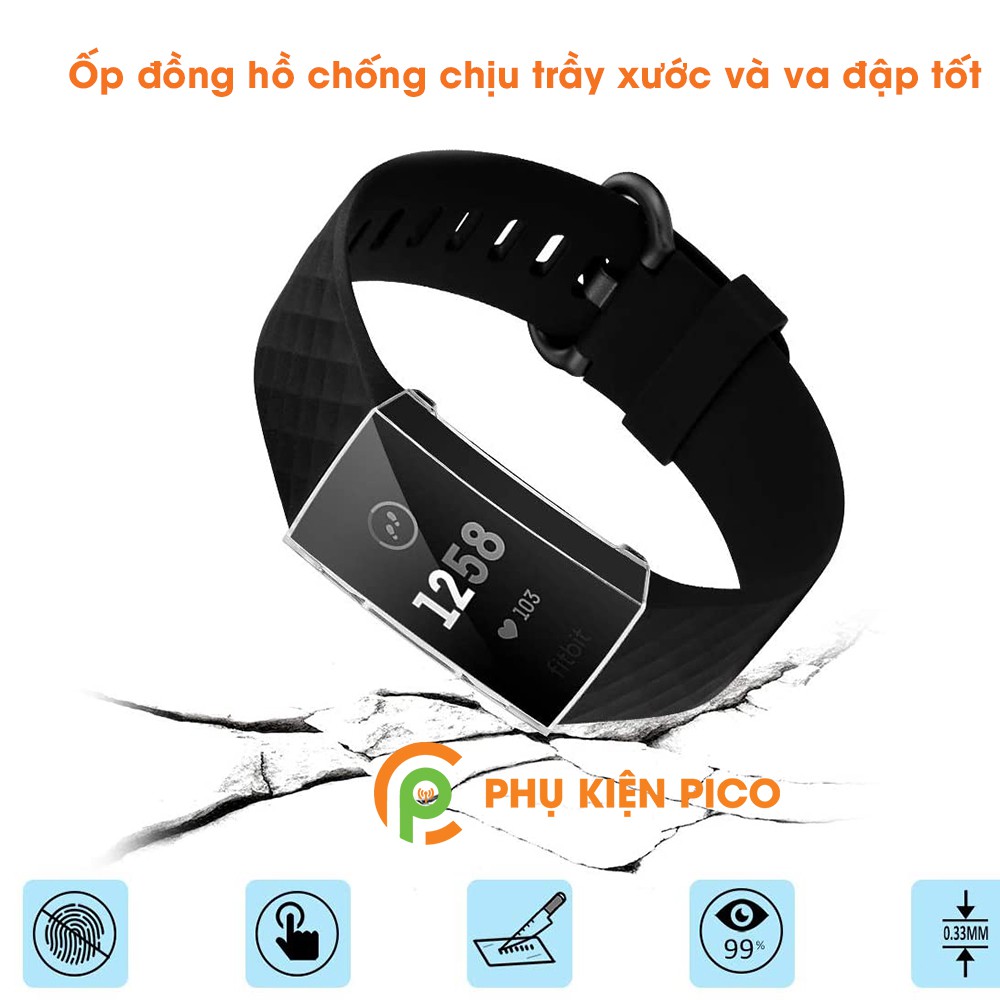 Ốp đồng hồ Fitbit Charge 3 trong suốt bảo vệ màn hình chống xước va đập