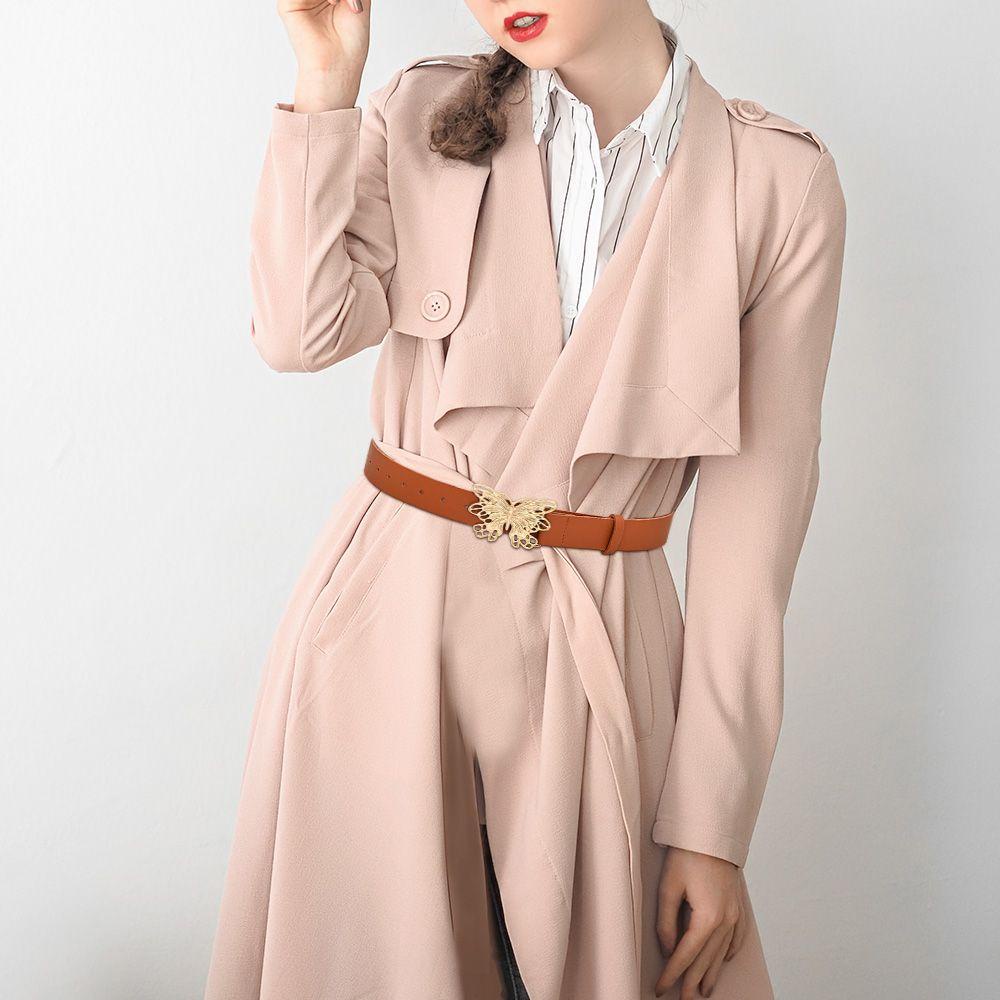 Thắt Lưng Khóa Kim Loại Hình Bướm Phong Cách Retro