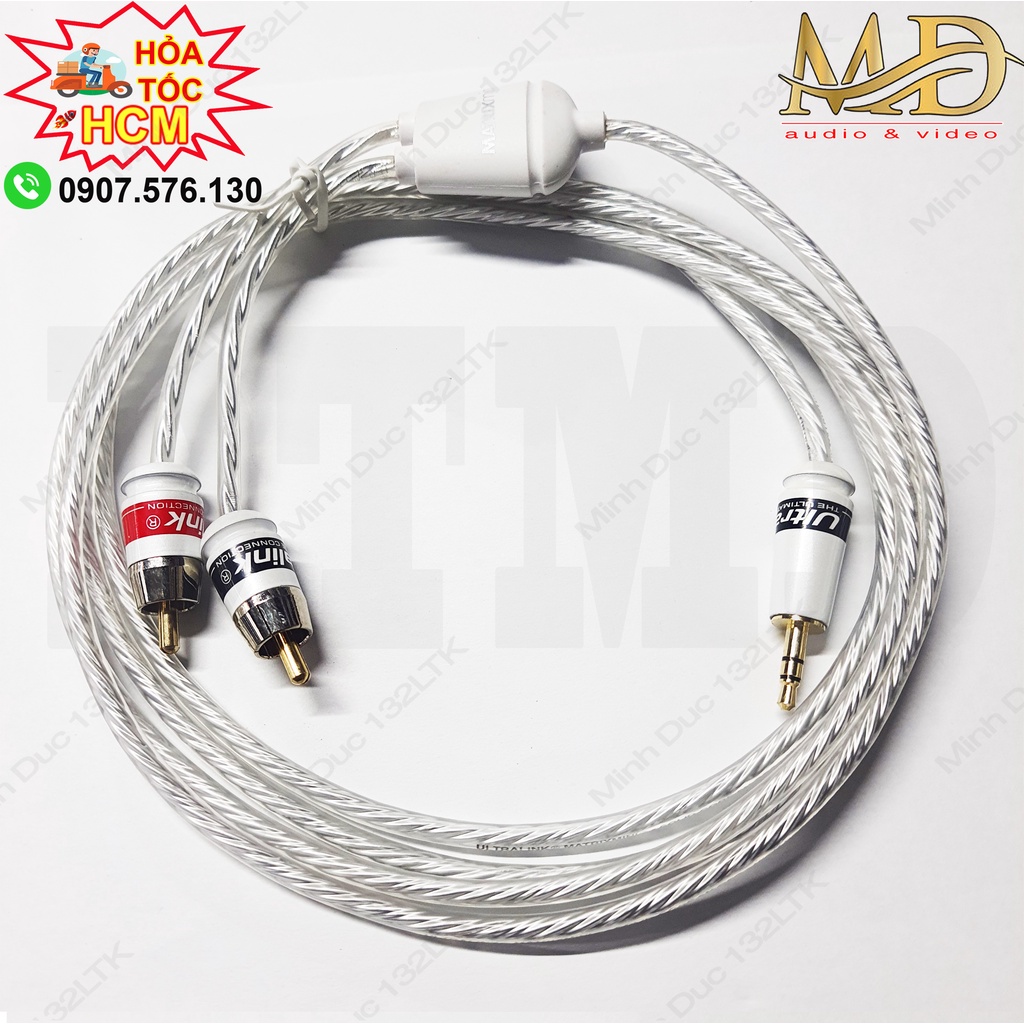 Cable 3.5mm to RCA - Dây 3.5 ly sang 2 AV bông sen JSJ Italia Monster - kết nối điện thoại máy tính tivi tới loa amply