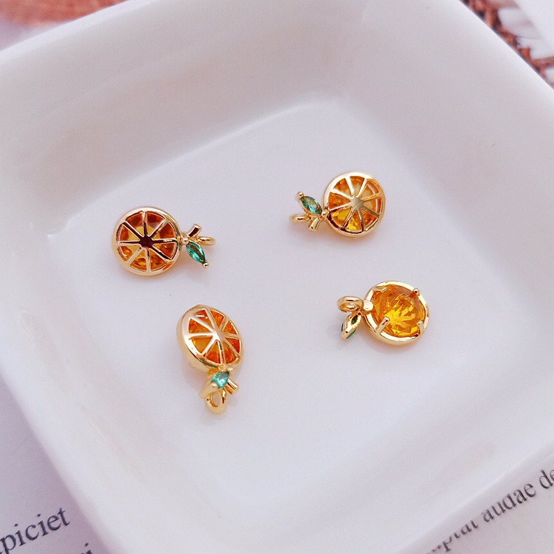 Mặt Vòng cổ Hình Quả Chanh Vàng Đồng 14K Nhiều Màu Sắc