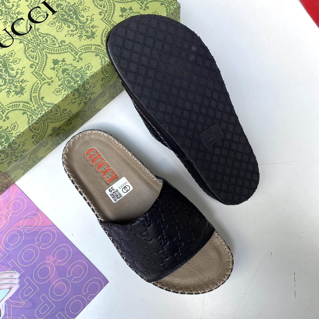 Dép Quai Ngang GCII Da Bò Cao Cấp GN-03
