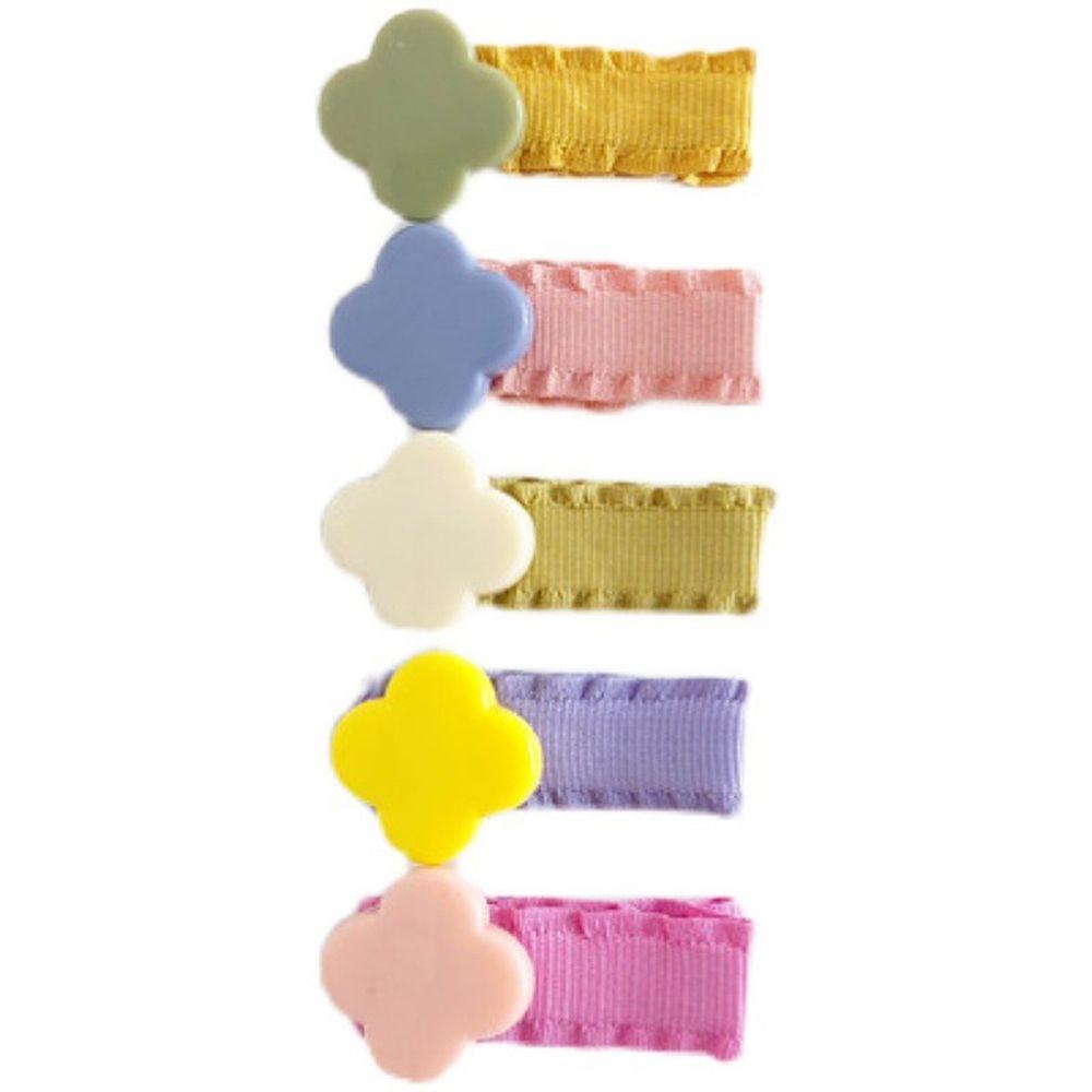 Kẹp Tóc Đính Ruy Băng Họa Tiết Hoa / Trái Tim / Chấm Bi Xinh Xắn Cho Nữ