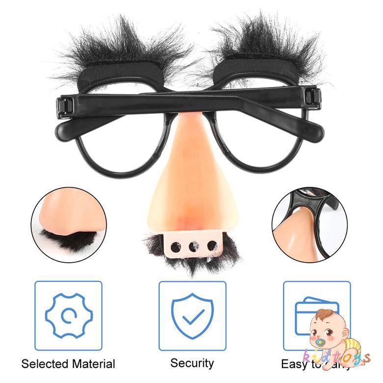Bộ Mắt Kính + Mũi + Râu Giả Hóa Trang Chú Hề Vui Nhộn