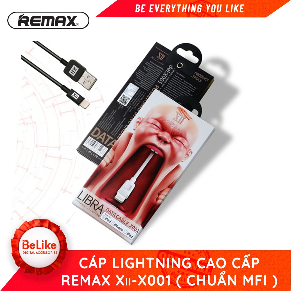 Cáp Lightning cao cấp chuẩn MFi của Apple Remax Xii-X001 - BH 12 tháng