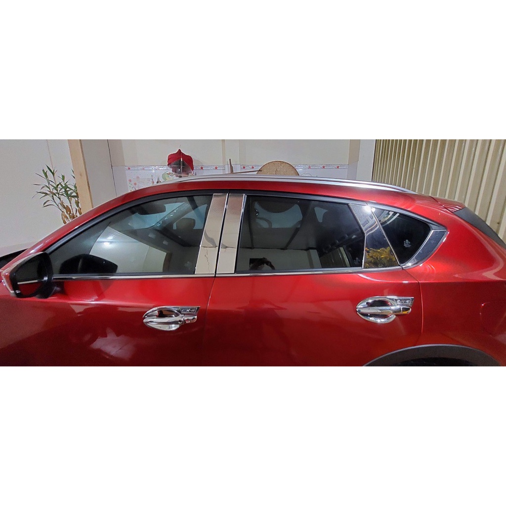 Ốp trụ cửa xe MAZDA CX5 2023 - 2018 HÀNG INNOX SÁNG BÓNG