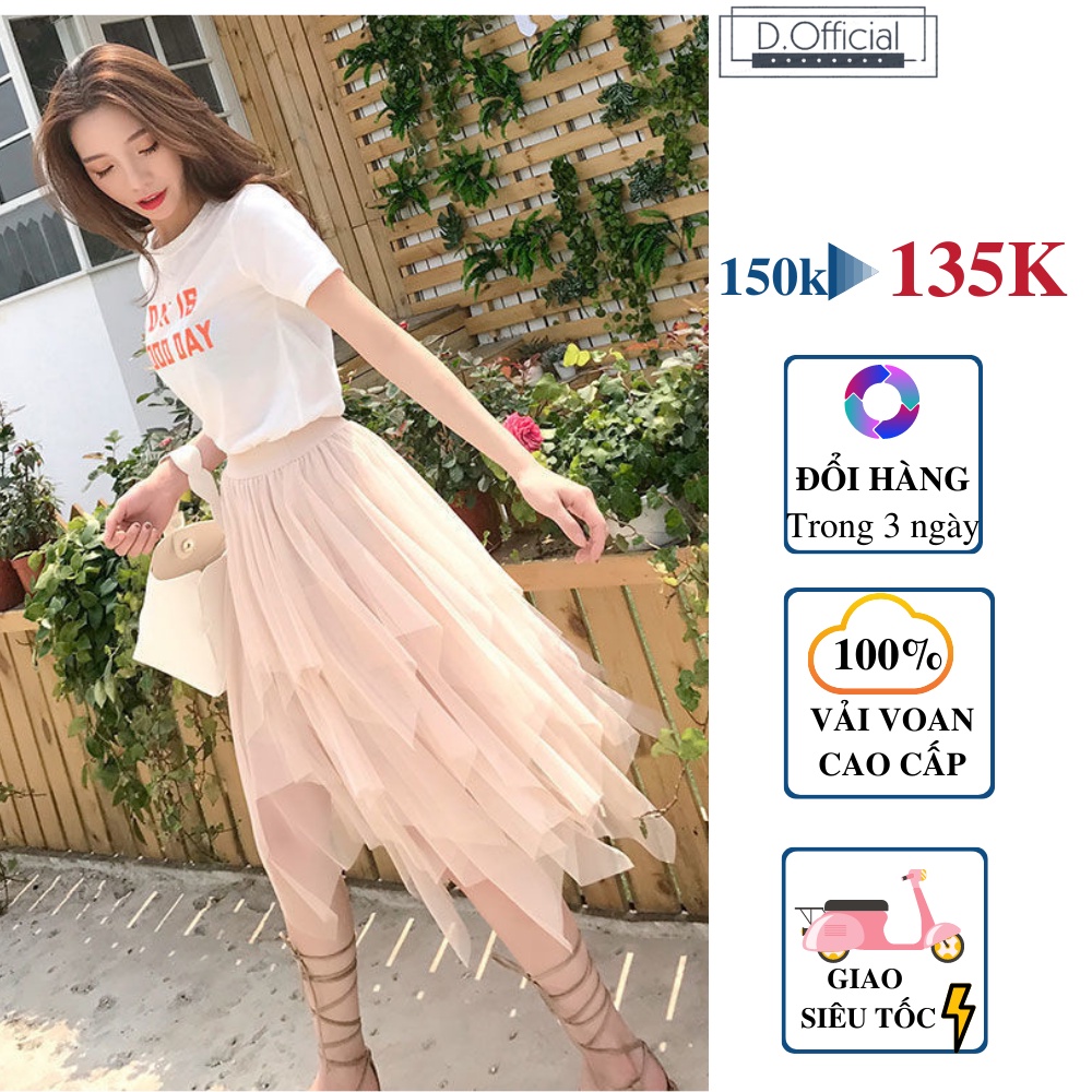 Chân Váy Voan Dài 3 Màu Siêu Xinh Qc Loại 1 Freeship, Váy Voan Công Chúa Sinh Viên Giá rẻ Có Ảnh Thật Kèm Video