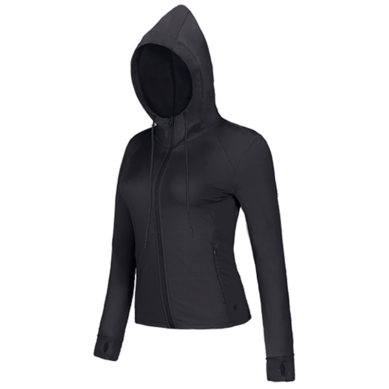Áo khoác CAMEL có nón vải cashmere thời trang cho nữ tập yoga/ chạy bộ