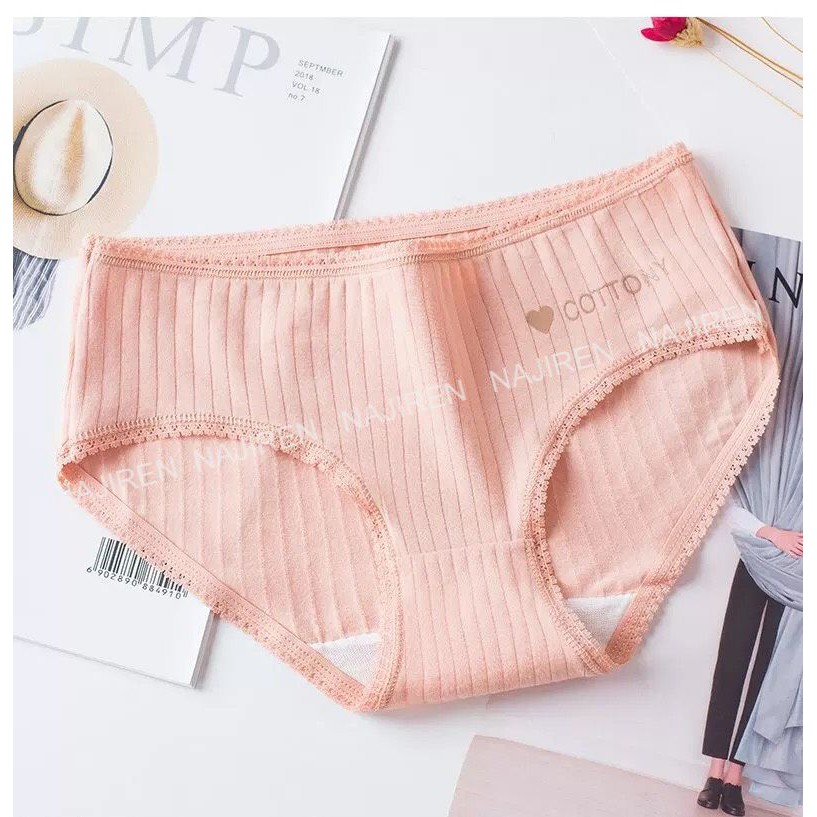 Quần Lót Nữ Cotton Gân Tăm-Quần Chíp Nữ Kháng Khuẩn Dễ Thương Mềm Mịn Cottony QL03