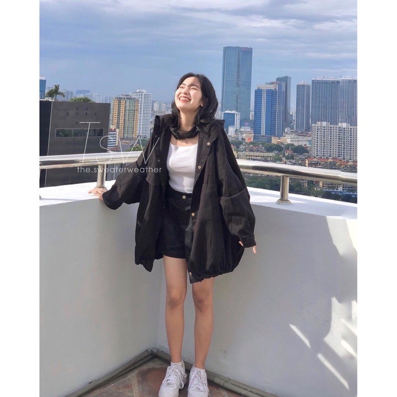 [SIÊU HOT] Áo Khoác RoundLock Tay Bồng Nữ  Jacket Kaki Mềm Khóa Tròn Form Rộng Về 3 màu