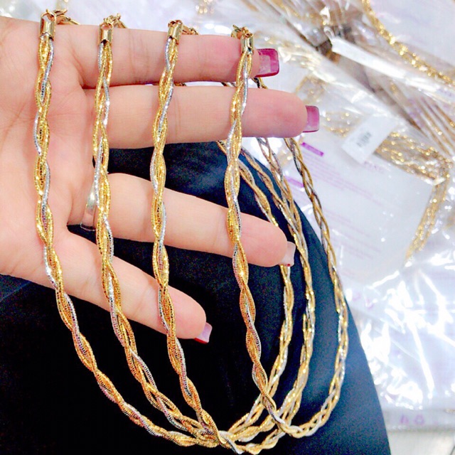 Kiềng cổ dẻo kiểu 3 bính pha 2 màu