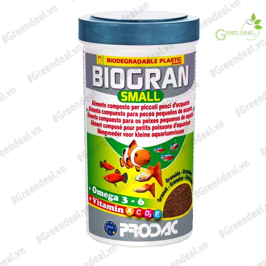 PRODAC - Biogran Small (Lọ 45 Gram) | Thức ăn khô cho cá cảnh thủy sinh