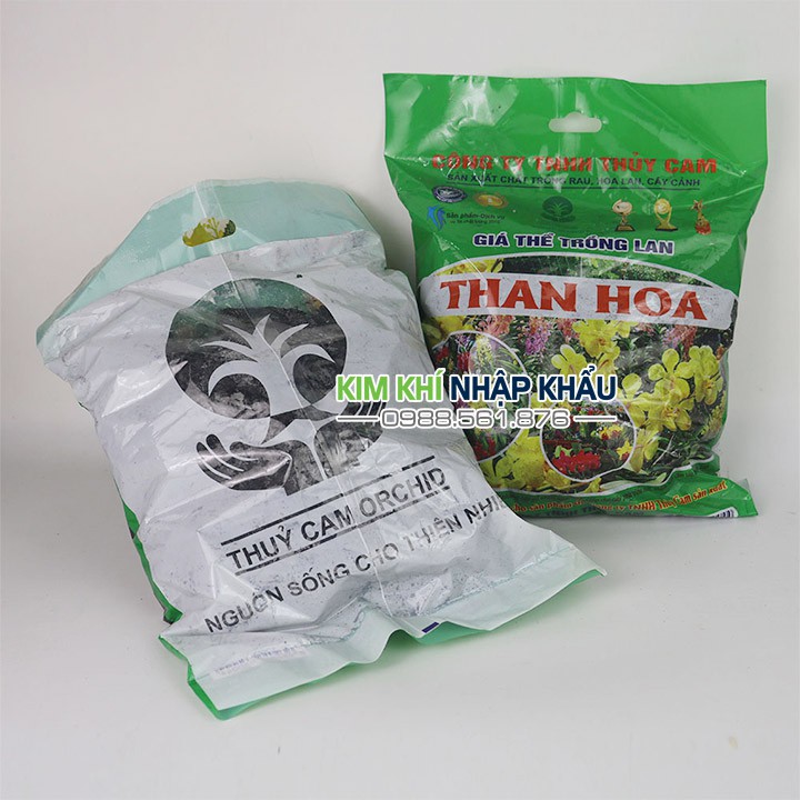 Giá thể than củi chuyên dùng trồng lan gói 1kg - GT35