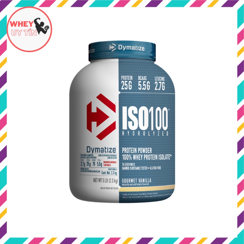 [ CHÍNH HÃNG] Sữa tăng cơ Iso100 Dymatize tăng cơ nạc 5Lbs (71 lần dùng) wheyuytin