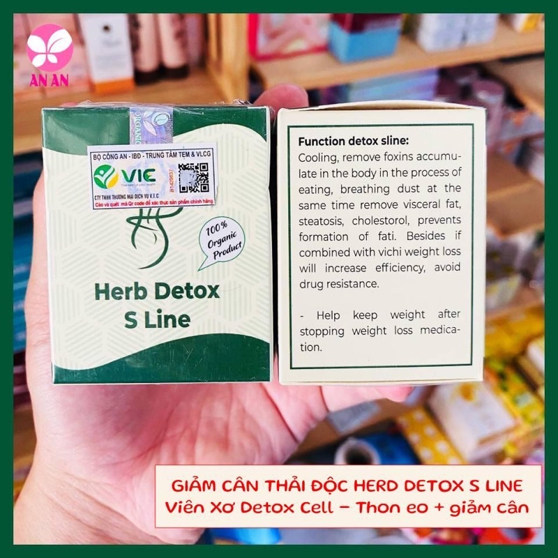 [ Shopee trợ giá - Hop 55v] GIẢM CÂN THẢI ĐỘC HERD DETOX S LINE - Viên Xơ Detox Cell VIC GIÚP GIẢM MỠ BỤNG EO THON GỌN