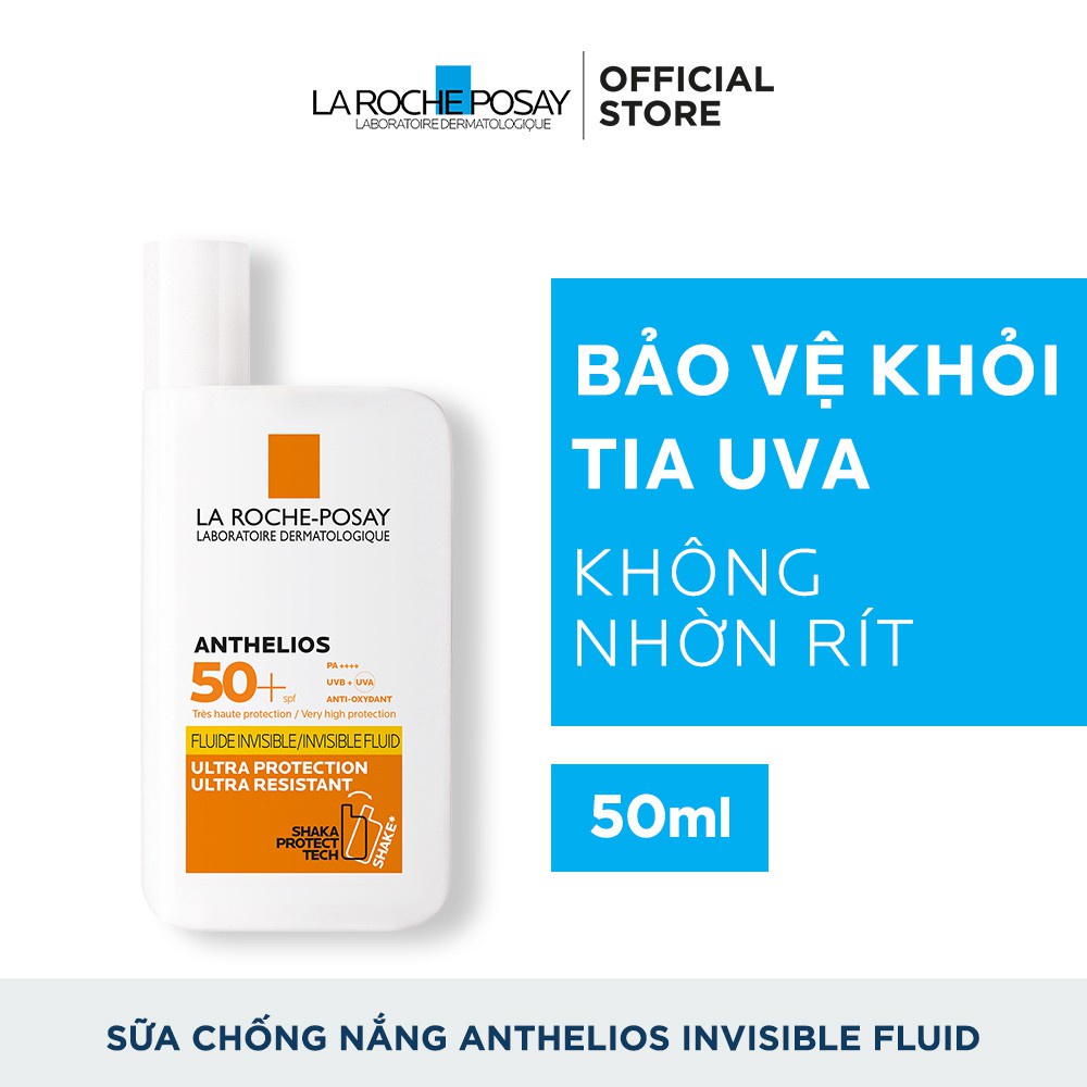 Bộ sản phẩm kem chống nắng mỏng nhẹ &amp; lâu trôi La Roche-Posay Anthelios Invisible Fluid