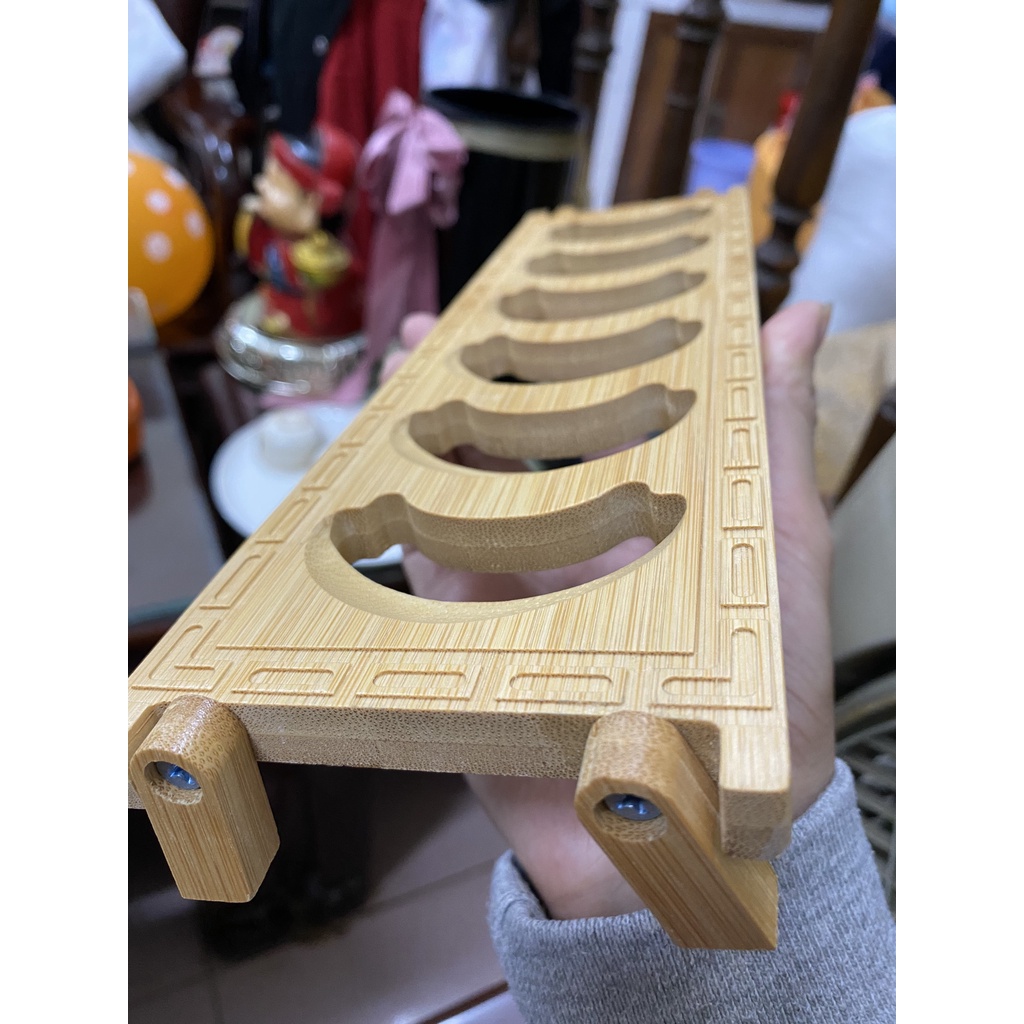 Gác chén trà bằng tre đã xử lý chống mối mọt, cong vênh