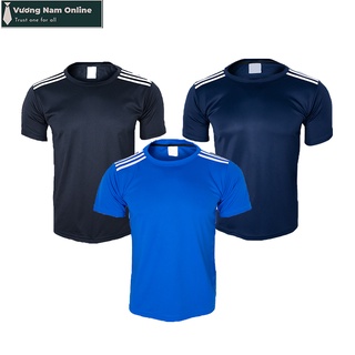 Áo thể thao nam ngắn tay 3 cái đẹp cổ tròn trơn vải xuất dư nhiều loại VN23E