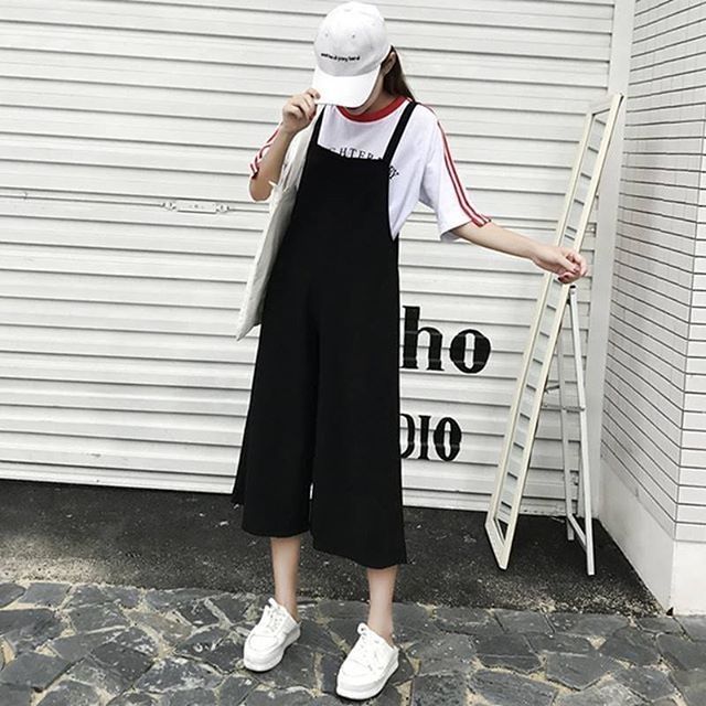 Quần yếm ống rộng