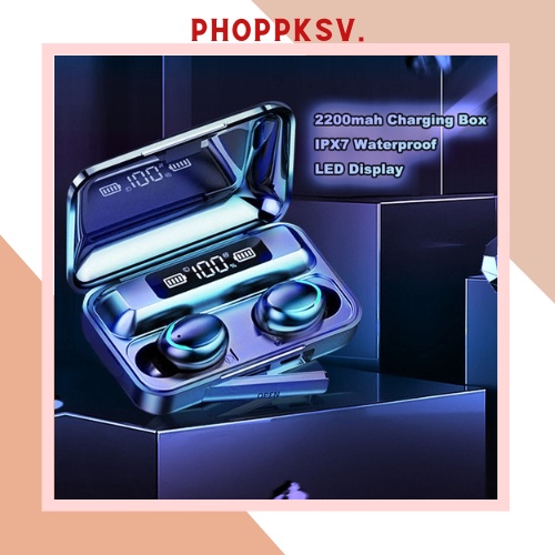 Tai nghe bluetooth, AMOI F9-5 TWS 5.1 bản Quốc Tế, hỗ trợ cảm ứng,chống nước IPX5, chống ồn,tích hợp sạc dự phòng 2000mA