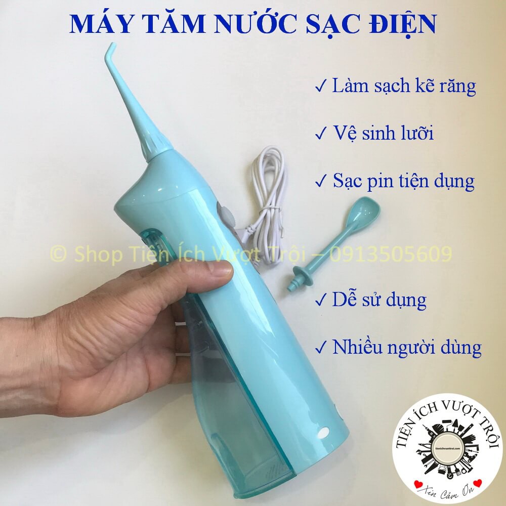 Tăm nước để bàn động cơ điện êm ái làm sạch khe răng, hết mảng bám, phòng ngừa cao răng, mát xa nướu-Tiện Ích Vượt Trội