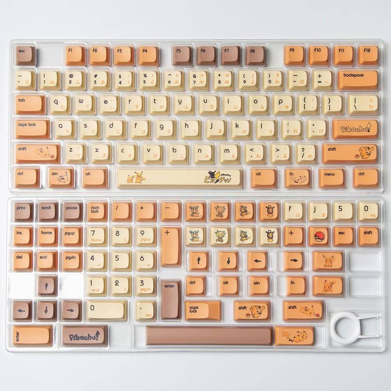 Pikachu Keycaps Japanese Characters Smile XDA Profile PBT Sublimation 137keys Boxed Low Profile Keycaps