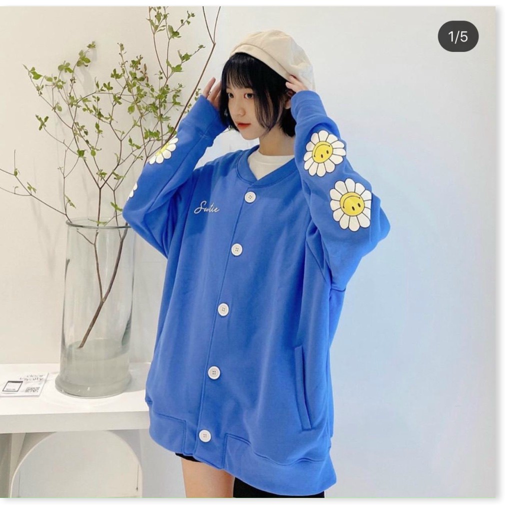 ÁO KHOÁC CARDIGAN HỌA TIẾT HOA CÚC THỜI TRANG SÀNH ĐIỆU SIÊU TEN