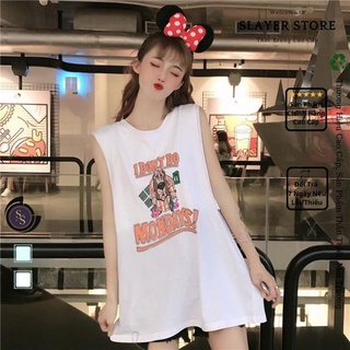 Áo thun 3 lỗ TankTop sat nách cổ tròn in chữ Sunday