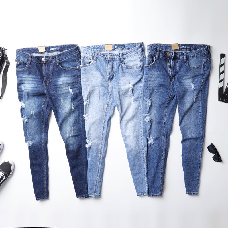 Quần jeans nam thời trang rách Bigsize < 110kg