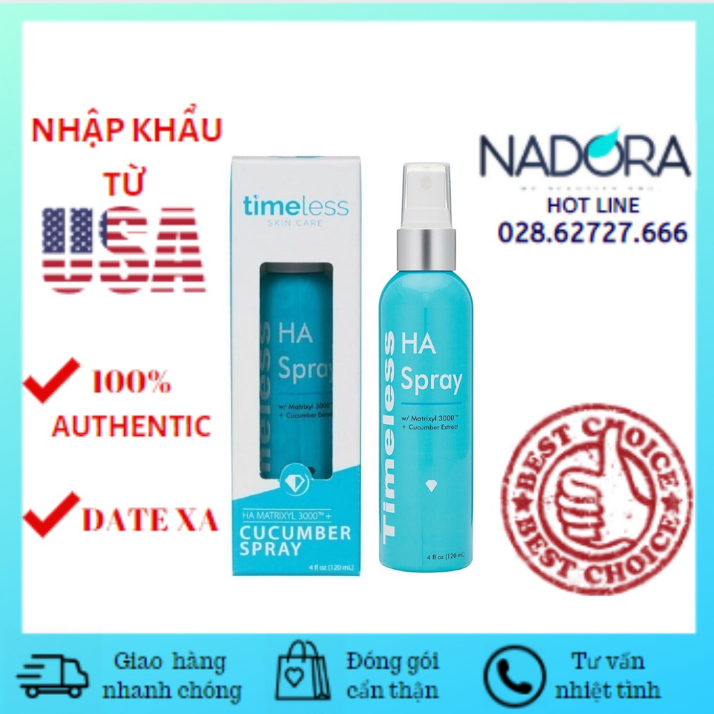 Xịt Khoáng Timeless HA Matrixyl 3000 Cucumber Spray (120ml)