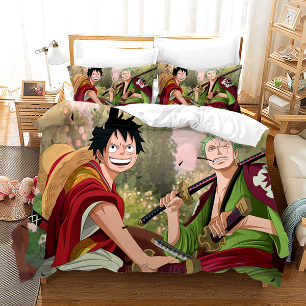 Mới Bộ Chăn Ga Và Vỏ Gối 3 Trong 1 Họa Tiết Hoạt Hình One Piece