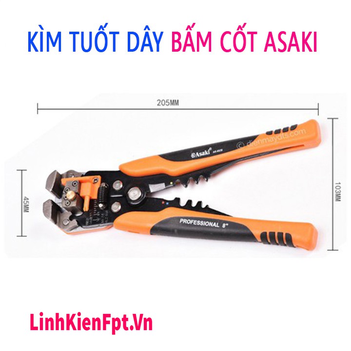 Kìm Dây Điện Bấm Cos ASAKI